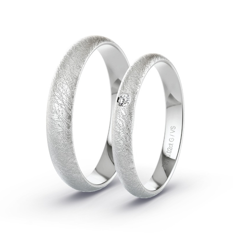 Trouwringen Witgoud - 0.02 ct diamanten - Model N°1011 Trouwringen Witgoud - 0.02 ct diamanten - Model N°1011