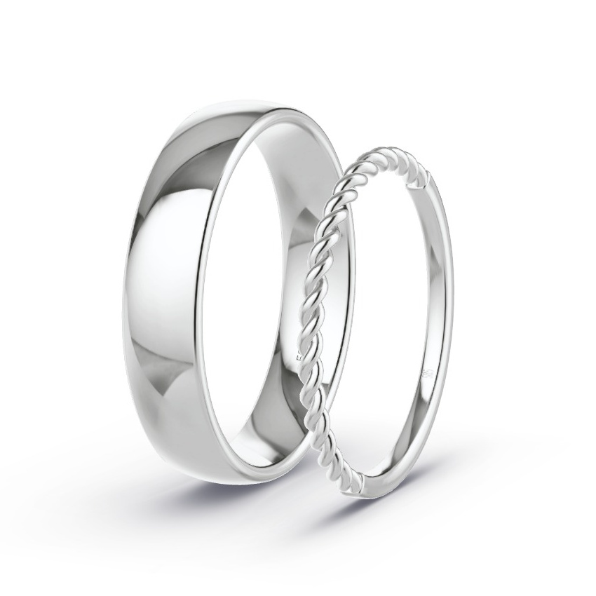Trouwringen Witgoud - Model N°1025 Trouwringen Witgoud - Model N°1025