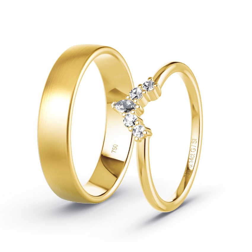 Trouwringen Geelgoud - 0.14 ct Diamanten - Model N°1068 Trouwringen Geelgoud - 0.14 ct Diamanten - Model N°1068