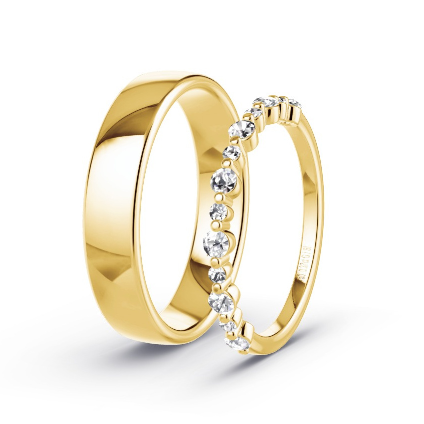 Trouwringen Geelgoud - 0.37 ct Diamanten - Model N°1076 Trouwringen Geelgoud - 0.37 ct Diamanten - Model N°1076