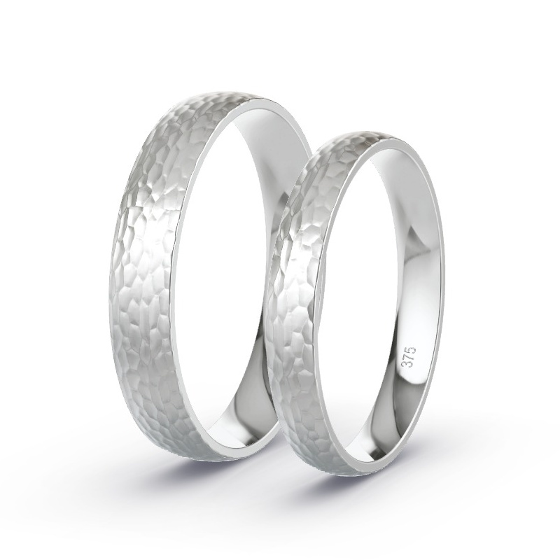 Trouwringen Witgoud -  diamanten - Model N°1601