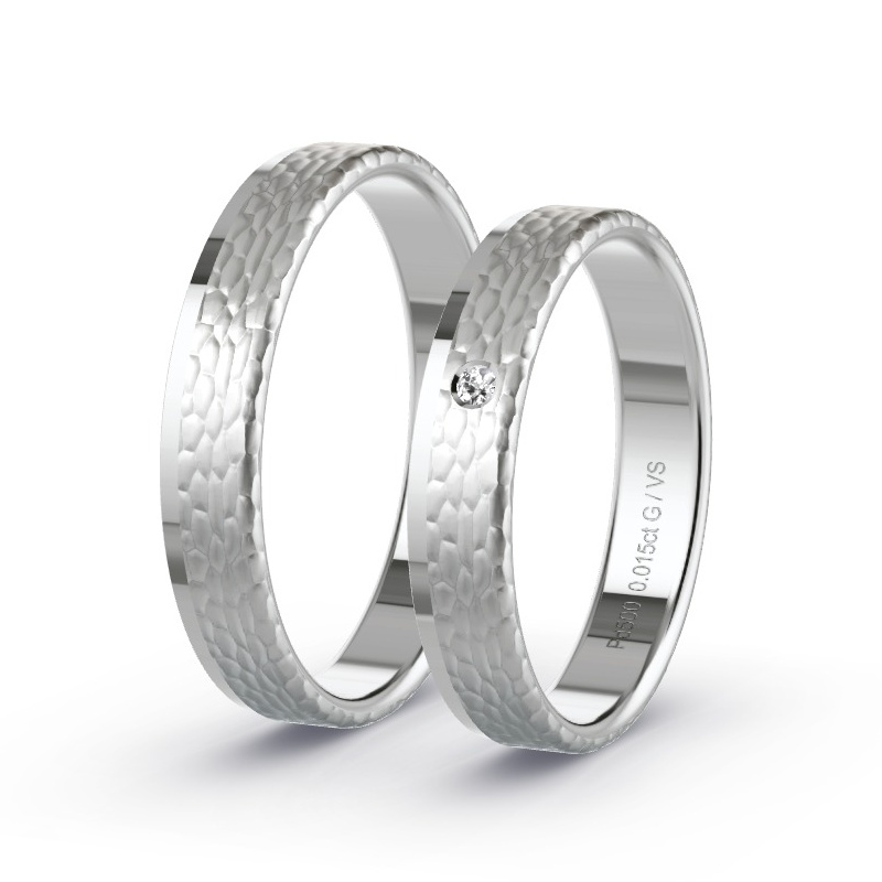 Trouwringen Palladium - 0.015 ct diamanten - Model N°1643 Trouwringen Palladium - 0.015 ct diamanten - Model N°1643