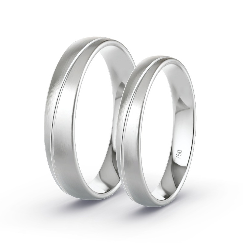 Trouwringen Witgoud - diamanten - Model N°1660 Trouwringen Witgoud - diamanten - Model N°1660