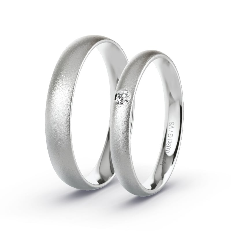 Trouwringen Zilver - 0.03 ct diamanten - Model N°1724 Trouwringen Zilver - 0.03 ct diamanten - Model N°1724