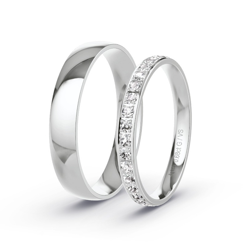 Trouwringen Zilver - 0.68 ct diamanten - Model N°1739 Trouwringen Zilver - 0.68 ct diamanten - Model N°1739