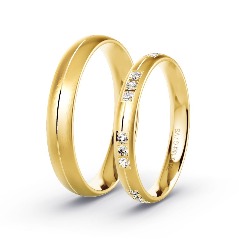 Trouwringen Geelgoud - 0.18 ct diamanten - Model N°1742 Trouwringen Geelgoud - 0.18 ct diamanten - Model N°1742