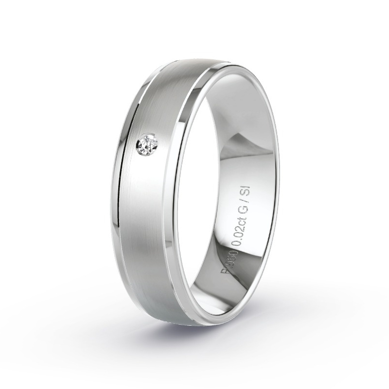Trouwring Platina - 0.02 ct diamanten - Model N°2167 Trouwring Platina - 0.02 ct diamanten - Model N°2167