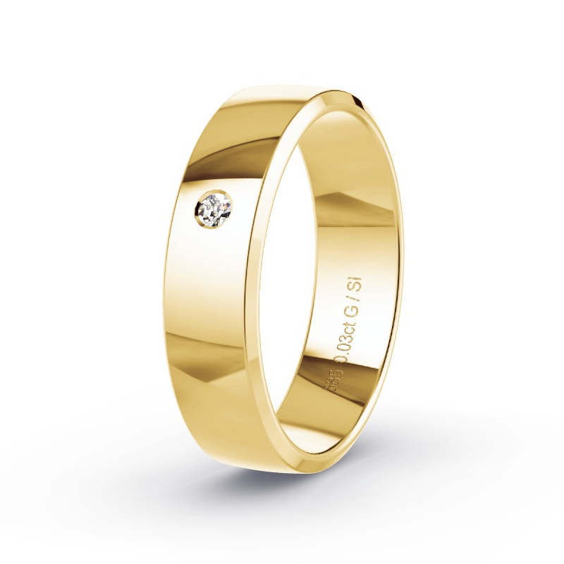 Trouwring Geelgoud - 0.03 ct diamanten - Model N°2168 Trouwring Geelgoud - 0.03 ct diamanten - Model N°2168