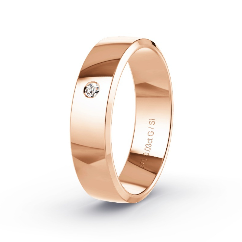 Trouwring Rosegoud - 0.03 ct diamanten - Model N°2168 Trouwring Rosegoud - 0.03 ct diamanten - Model N°2168