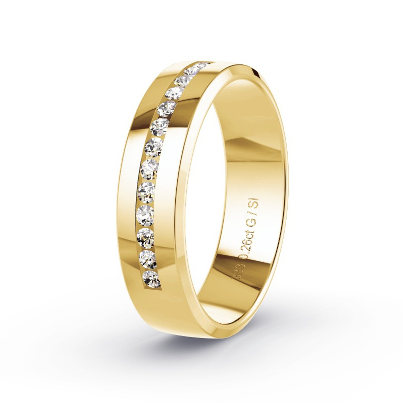 Trouwring Geelgoud - 0.26 ct diamanten - Model N°2170 Trouwring Geelgoud - 0.26 ct diamanten - Model N°2170
