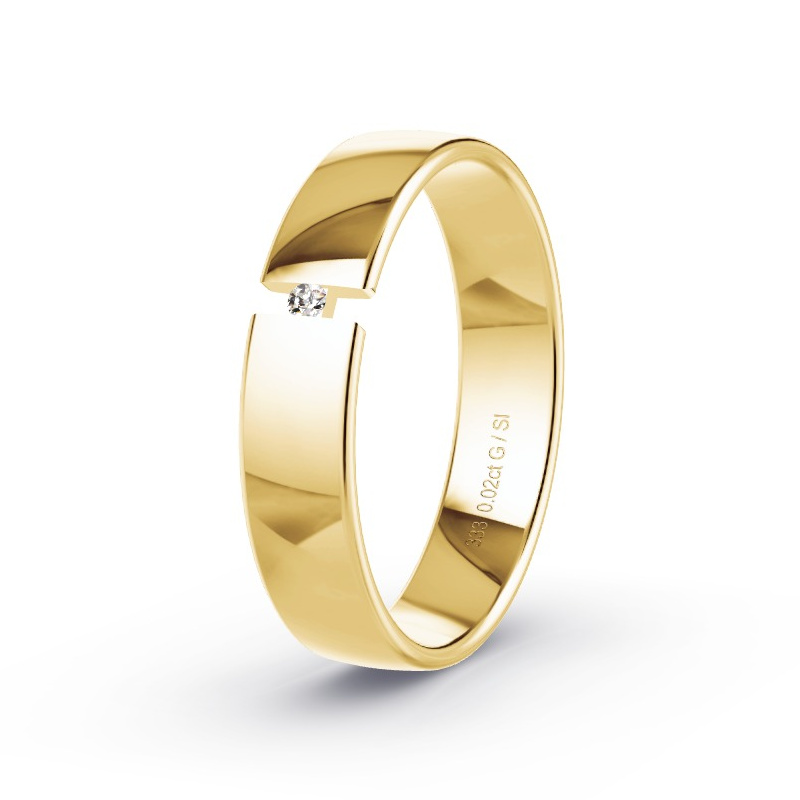 Trouwring Geelgoud - 0.02 ct diamanten - Model N°2172 Trouwring Geelgoud - 0.02 ct diamanten - Model N°2172