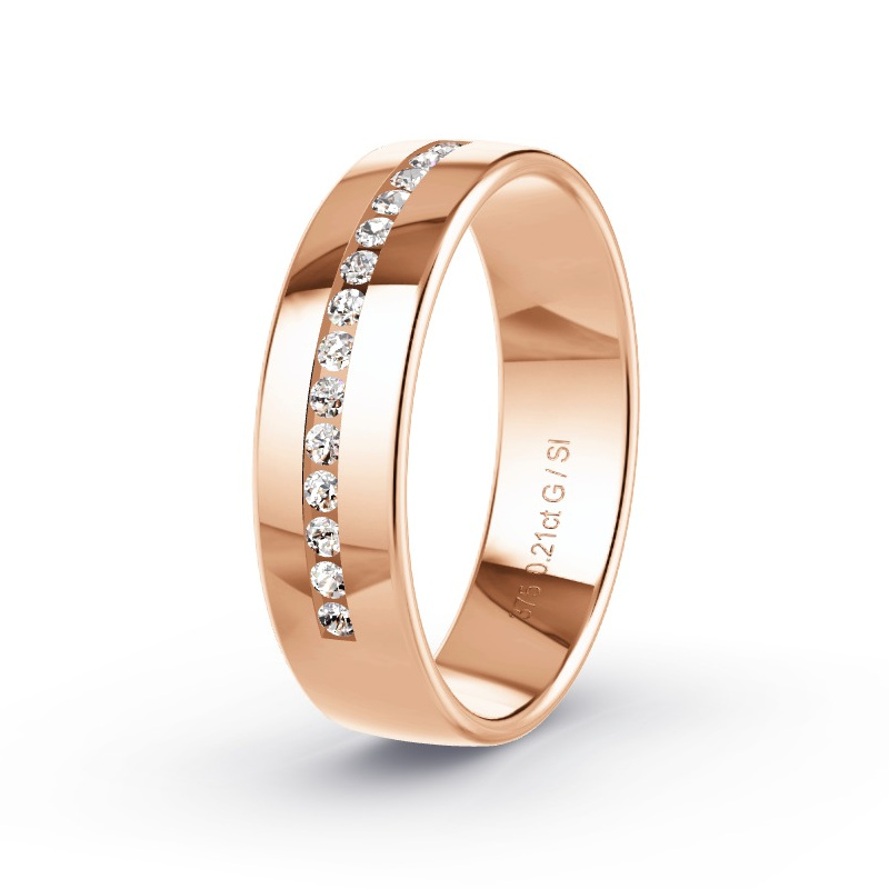 Trouwring Rosegoud - 0.21 ct diamanten - Model N°2174 Trouwring Rosegoud - 0.21 ct diamanten - Model N°2174