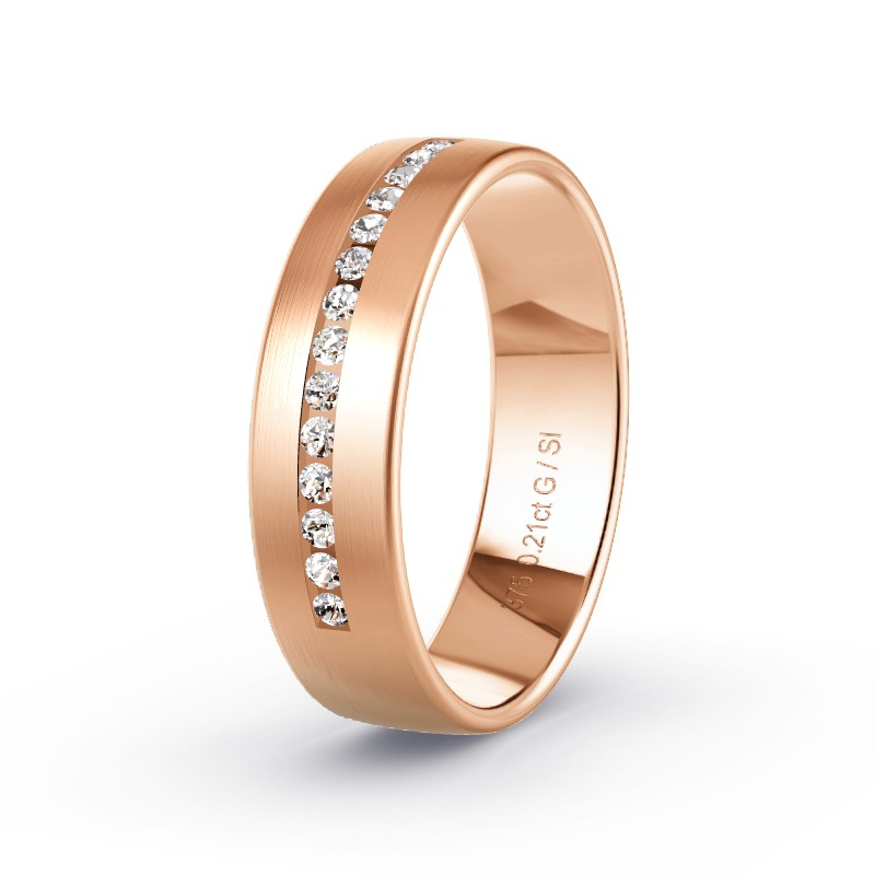 Trouwring Rosegoud - 0.21 ct diamanten - Model N°2175 Trouwring Rosegoud - 0.21 ct diamanten - Model N°2175
