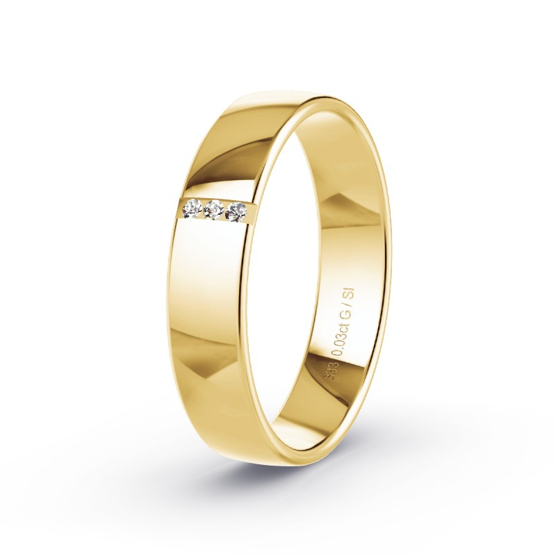 Trouwring Geelgoud - 0.03 ct diamanten - Model N°2176 Trouwring Geelgoud - 0.03 ct diamanten - Model N°2176