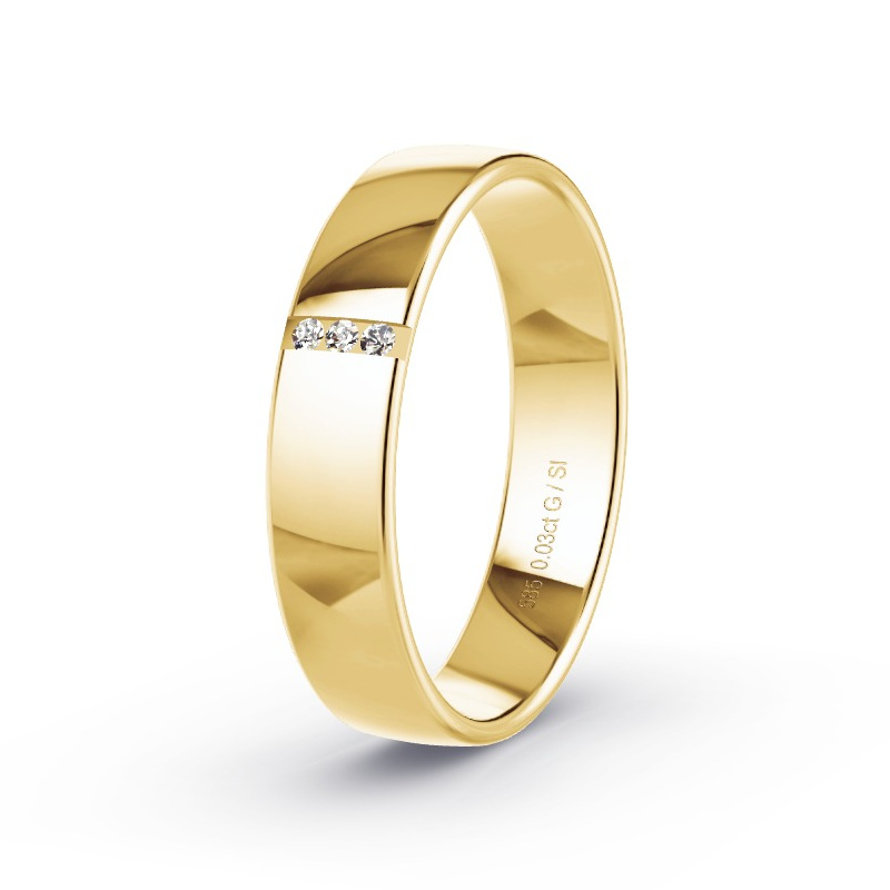 Trouwring Geelgoud - 0.03 ct diamanten - Model N°2176 Trouwring Geelgoud - 0.03 ct diamanten - Model N°2176