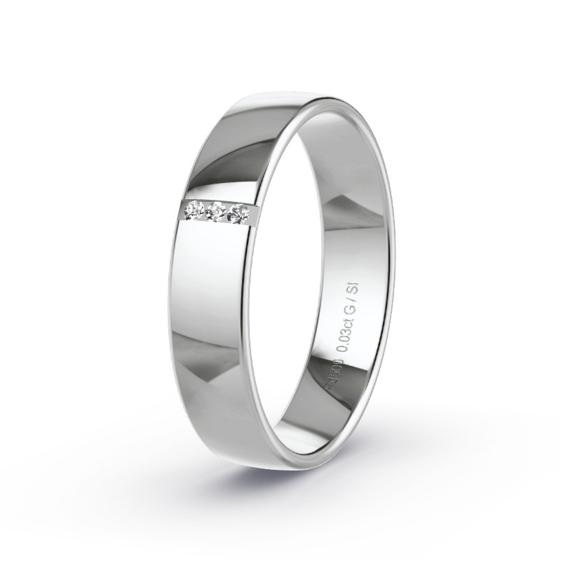 Trouwring Palladium - 0.03 ct diamanten - Model N°2176 Trouwring Palladium - 0.03 ct diamanten - Model N°2176