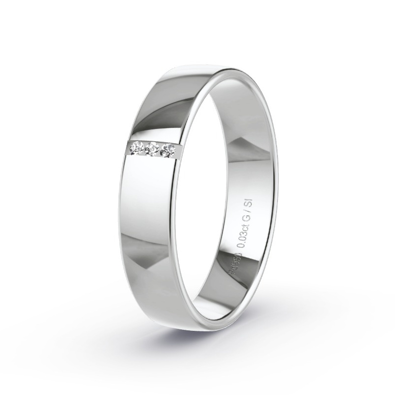 Trouwring Palladium - 0.03 ct diamanten - Model N°2176 Trouwring Palladium - 0.03 ct diamanten - Model N°2176