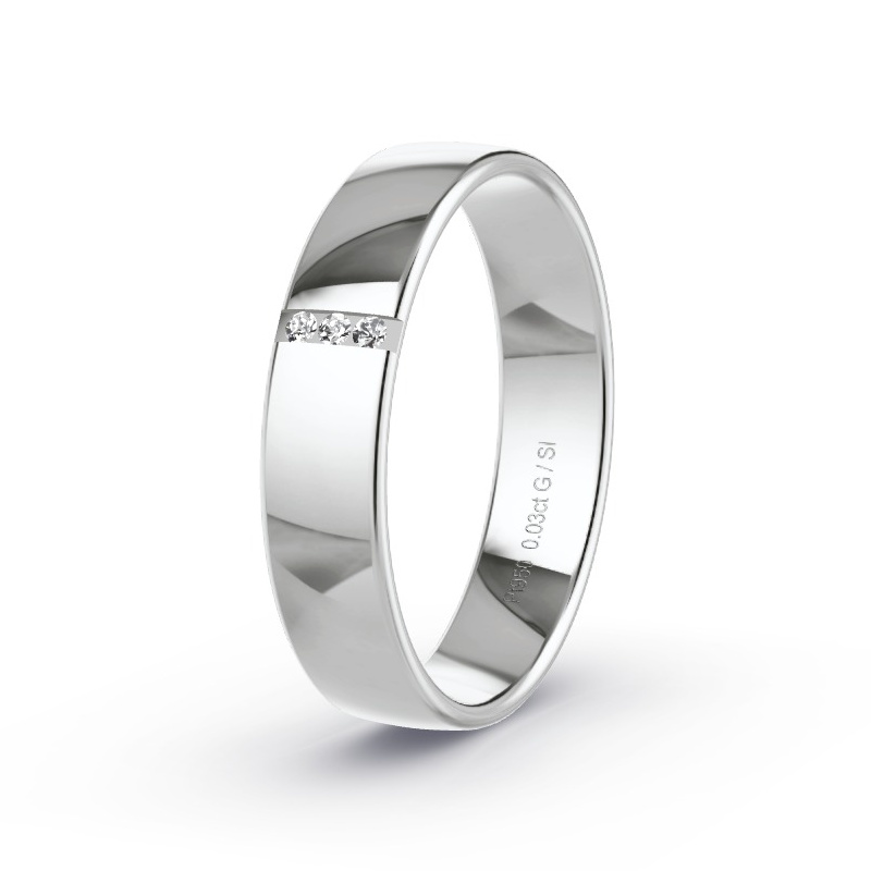 Trouwring Platina - 0.03 ct diamanten - Model N°2176 Trouwring Platina - 0.03 ct diamanten - Model N°2176