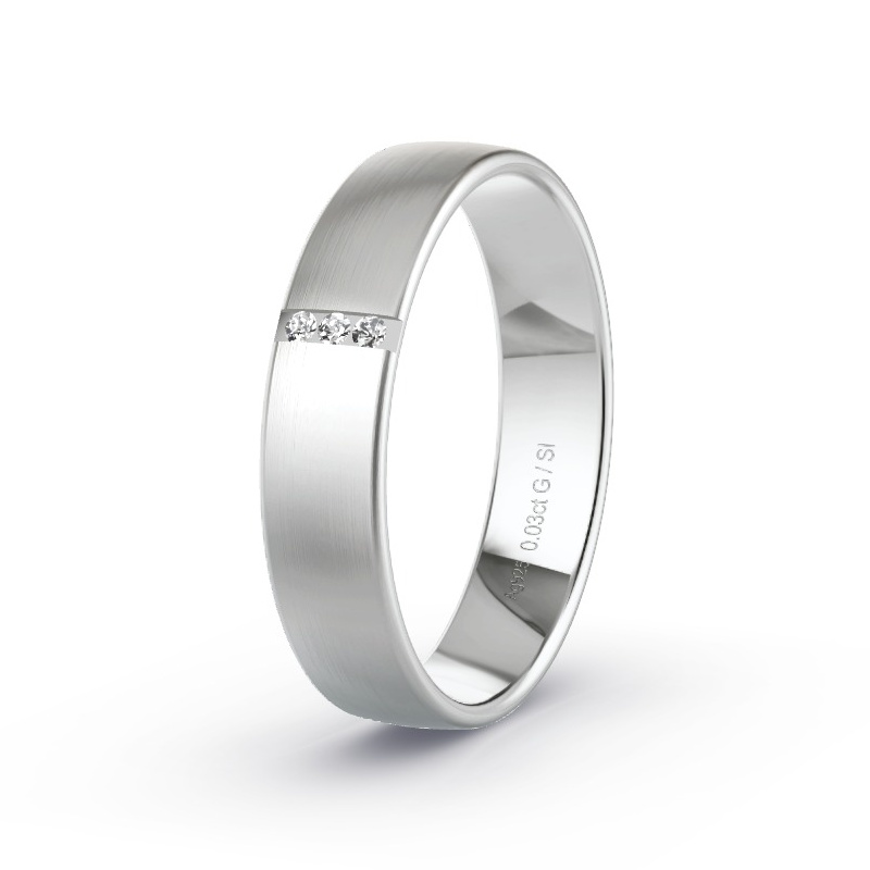 Trouwring Zilver - 0.03 ct diamanten - Model N°2177 Trouwring Zilver - 0.03 ct diamanten - Model N°2177