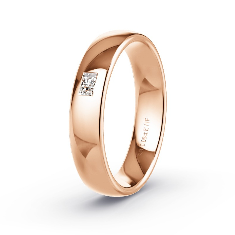 Trouwring Roodgoud - 0.08 ct diamanten - Model N°2178 Trouwring Roodgoud - 0.08 ct diamanten - Model N°2178