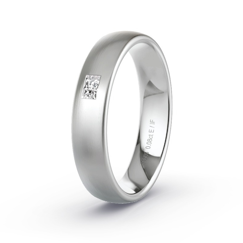 Trouwring Platina - 0.08 ct diamanten - Model N°2179 Trouwring Platina - 0.08 ct diamanten - Model N°2179