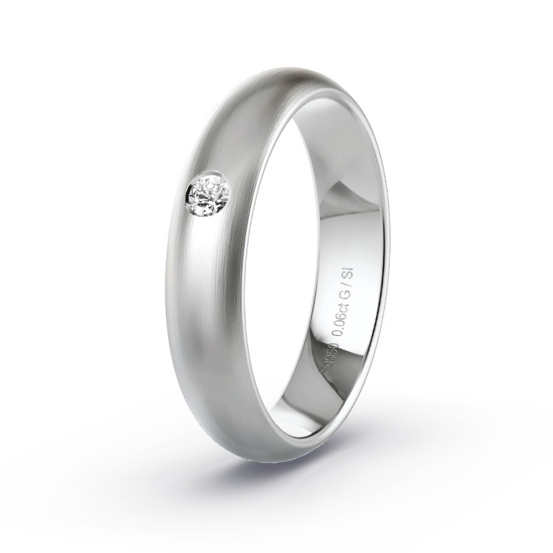 Trouwring Palladium - 0.06 ct diamanten - Model N°2181 Trouwring Palladium - 0.06 ct diamanten - Model N°2181