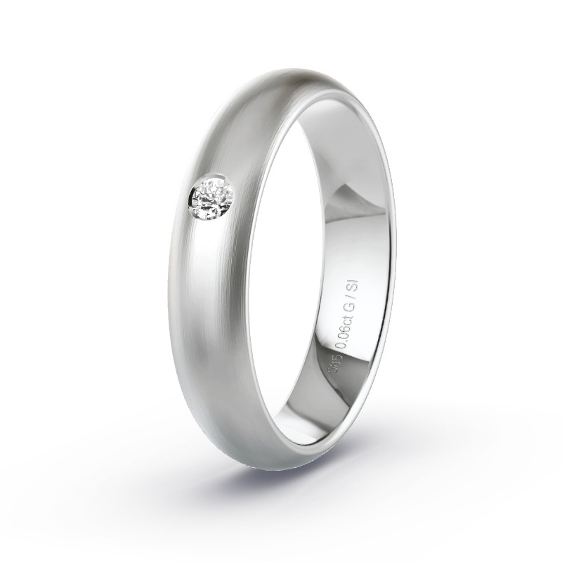 Trouwring Witgoud - 0.06 ct diamanten - Model N°2181 Trouwring Witgoud - 0.06 ct diamanten - Model N°2181