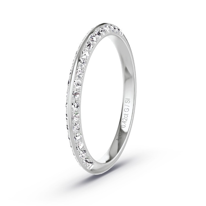 Memoirering Zilver - 0.42 ct Diamanten - Model N°4121 Memoirering Zilver - 0.42 ct Diamanten - Model N°4121