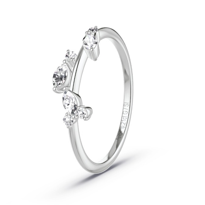 Memoirering Zilver - 0.21 ct Diamanten - Model N°4125 Memoirering Zilver - 0.21 ct Diamanten - Model N°4125