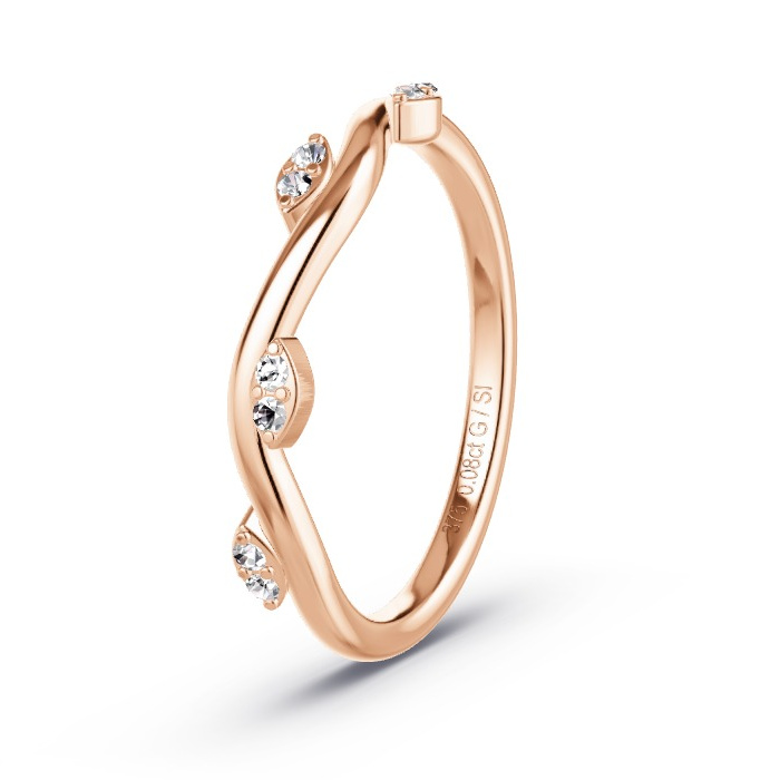 Memoirering Rosegoud - 0.08 ct Diamanten - Model N°4128 Memoirering Rosegoud - 0.08 ct Diamanten - Model N°4128