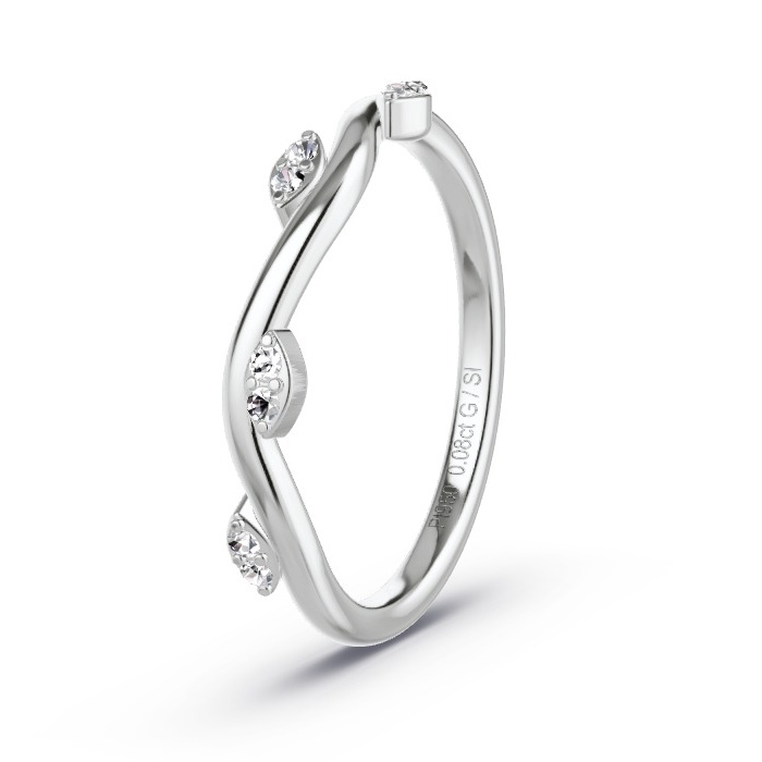 Memoirering Platina - 0.08 ct Diamanten - Model N°4128 Memoirering Platina - 0.08 ct Diamanten - Model N°4128