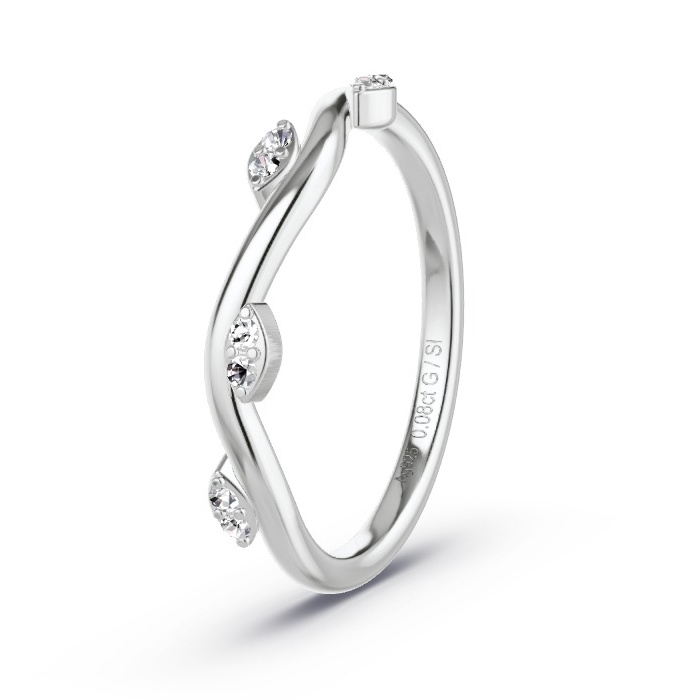 Memoirering Zilver - 0.08 ct Diamanten - Model N°4128 Memoirering Zilver - 0.08 ct Diamanten - Model N°4128