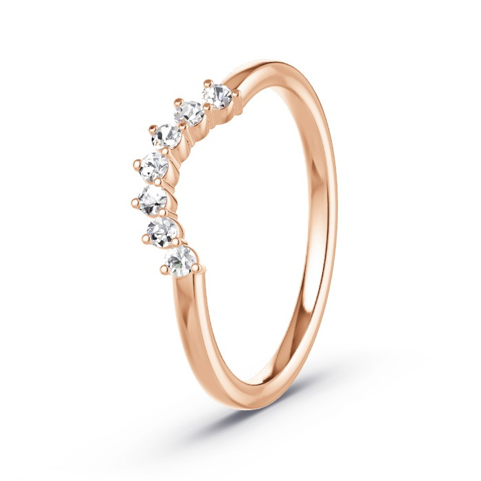 Memoirering Rosegoud - 0.14 ct Diamanten - Model N°4130