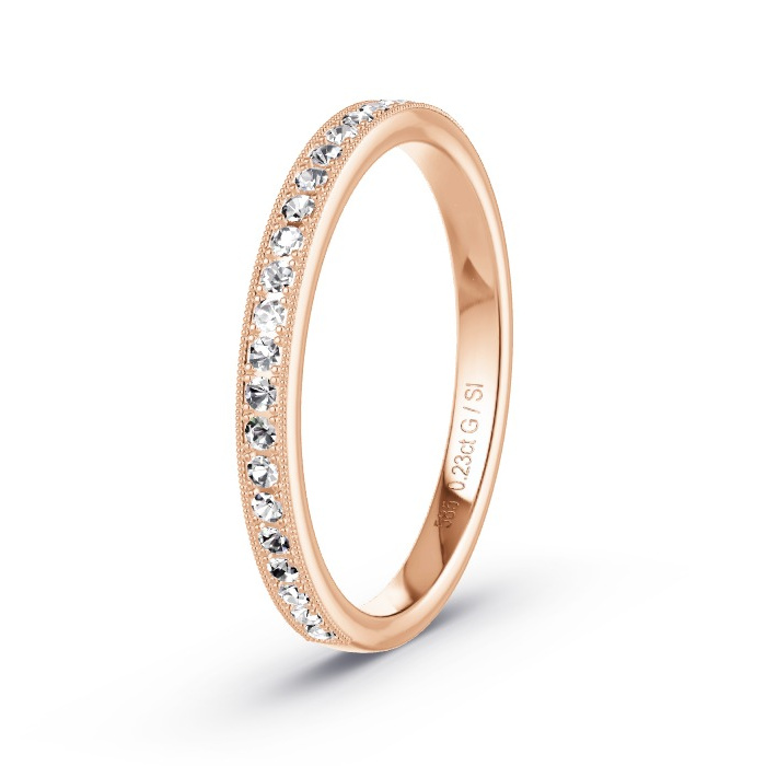 Memoirering Rosegoud - 0.23 ct Diamanten - Model N°4131