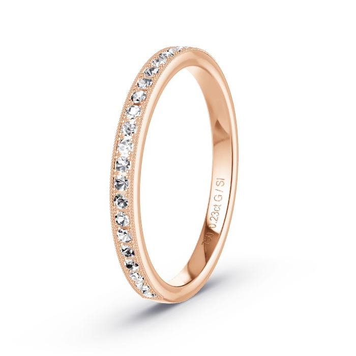 Memoirering Rosegoud - 0.23 ct Diamanten - Model N°4131