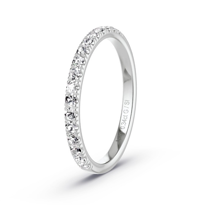 Memoirering Zilver - 0.34 ct Diamanten - Model N°4137 Memoirering Zilver - 0.34 ct Diamanten - Model N°4137