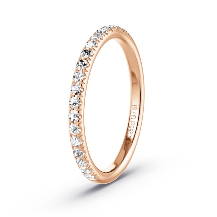 Memoirering Roodgoud - 0.285 ct Diamanten - Model N°4138 Memoirering Roodgoud - 0.285 ct Diamanten - Model N°4138