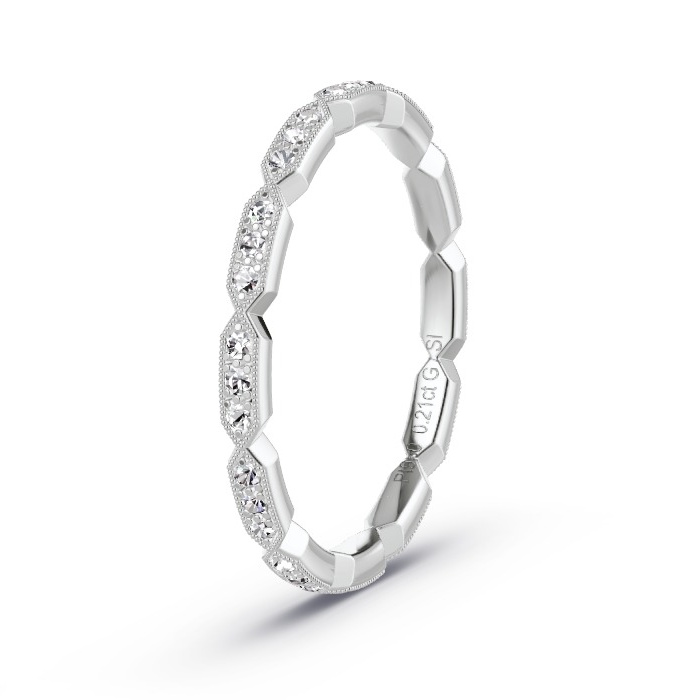 Memoirering Platina - 0.18 ct Diamanten - Model N°4157 Memoirering Platina - 0.18 ct Diamanten - Model N°4157