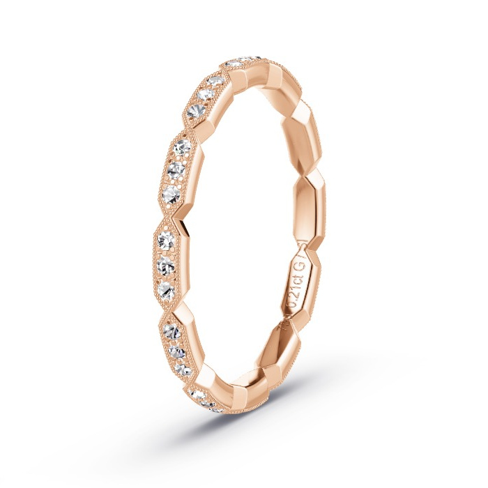 Memoirering Roodgoud - 0.18 ct Diamanten - Model N°4157 Memoirering Roodgoud - 0.18 ct Diamanten - Model N°4157