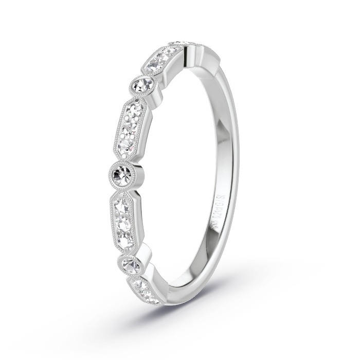Memoirering Zilver - 0.21 ct Diamanten - Model N°4158 Memoirering Zilver - 0.21 ct Diamanten - Model N°4158