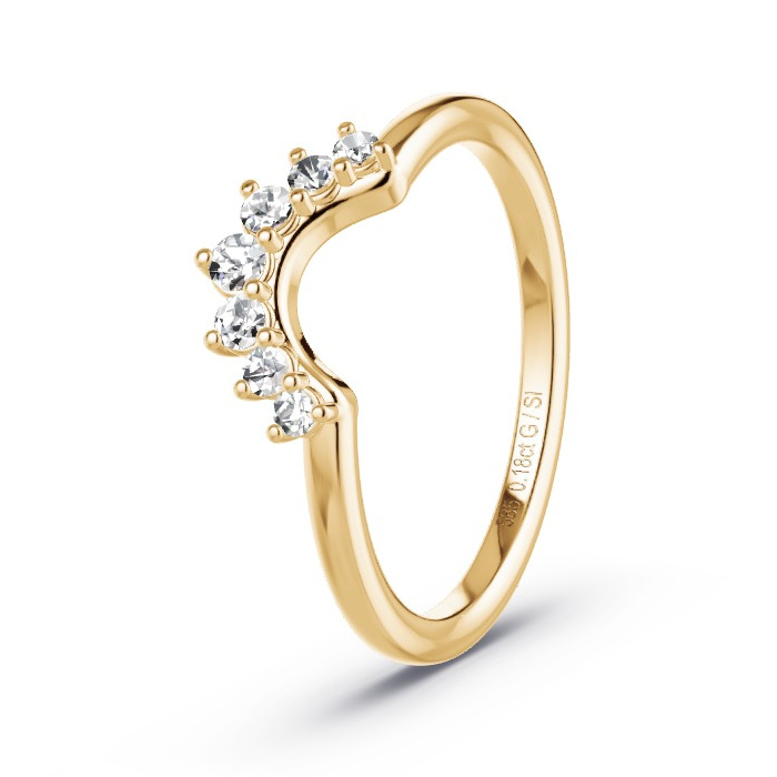 Memoirering Apricotgoud - 0.18 ct Diamanten - Model N°4166