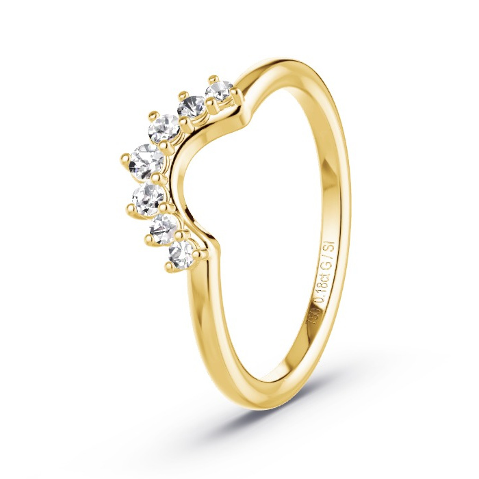 Memoirering Geelgoud - 0.18 ct Diamanten - Model N°4166 Memoirering Geelgoud - 0.18 ct Diamanten - Model N°4166
