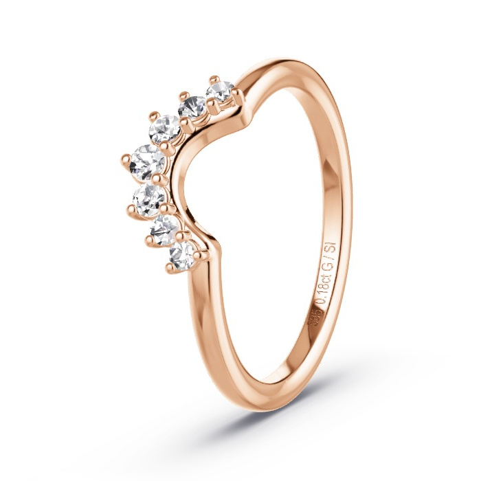 Memoirering Roodgoud - 0.18 ct Diamanten - Model N°4166 Memoirering Roodgoud - 0.18 ct Diamanten - Model N°4166