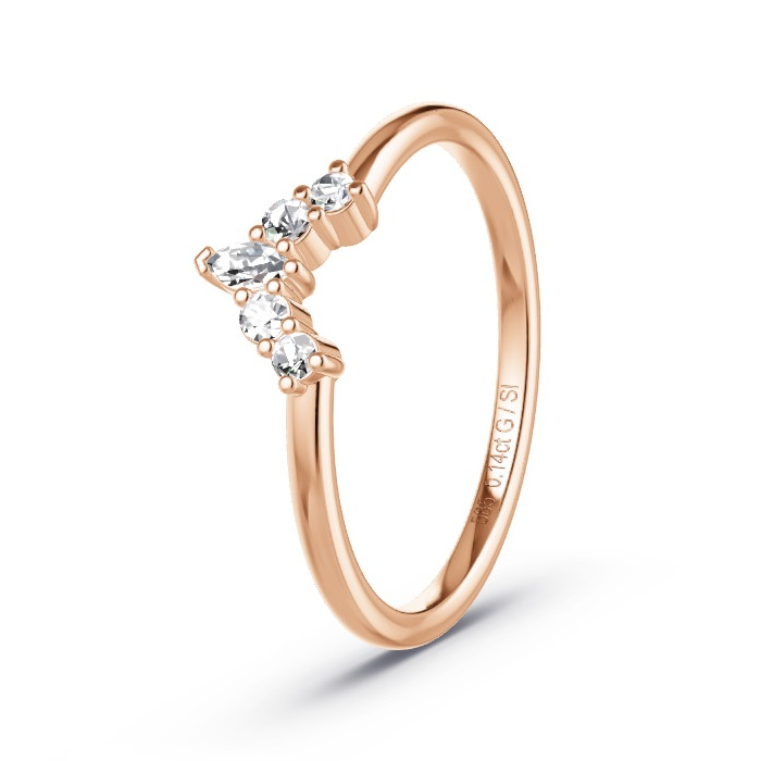 Memoirering Roodgoud - 0.14 ct Diamanten - Model N°4167 Memoirering Roodgoud - 0.14 ct Diamanten - Model N°4167