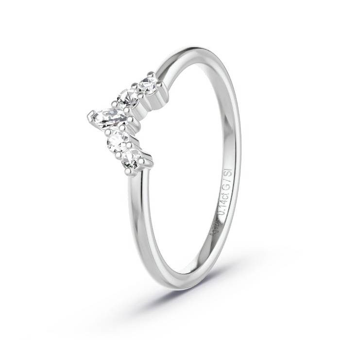 Memoirering Zilver - 0.14 ct Diamanten - Model N°4167 Memoirering Zilver - 0.14 ct Diamanten - Model N°4167