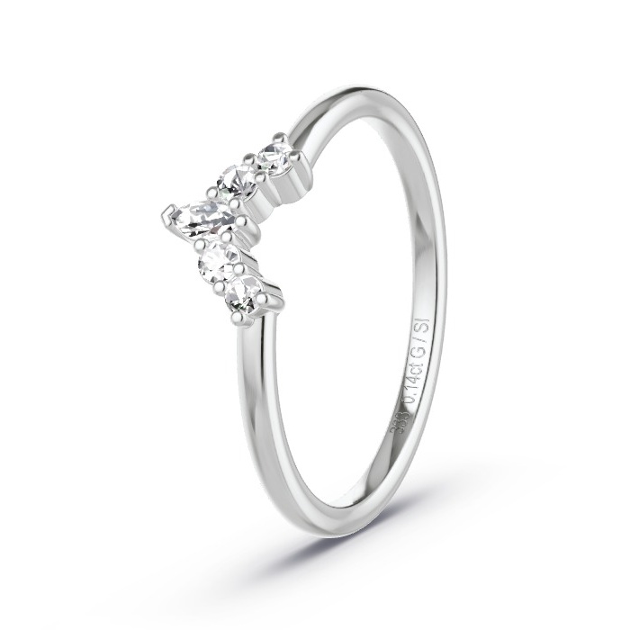 Memoirering Witgoud - 0.14 ct Diamanten - Model N°4167 Memoirering Witgoud - 0.14 ct Diamanten - Model N°4167