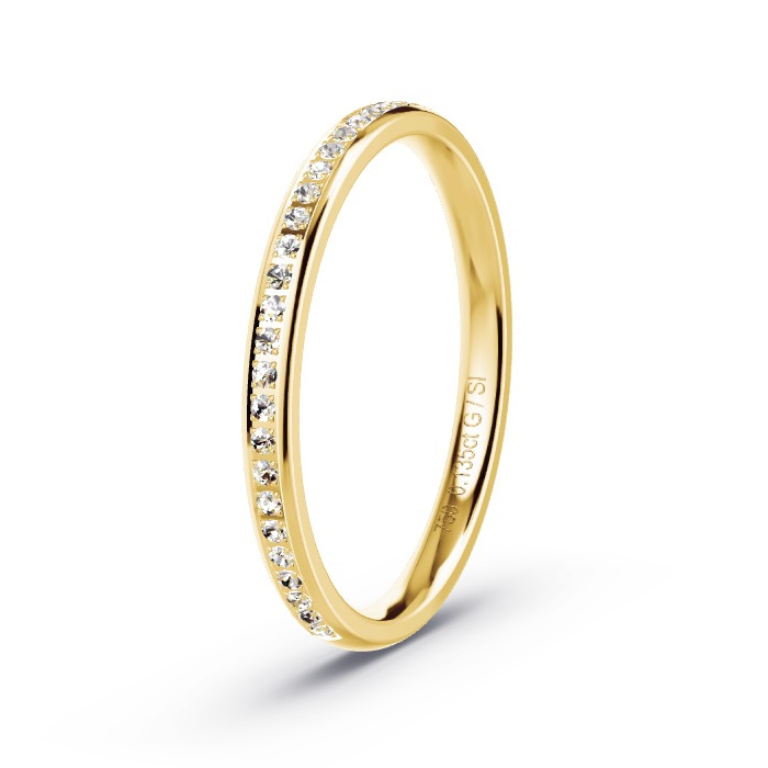Memoirering Geelgoud - 0.135 ct Diamanten - Model N°4199 Memoirering Geelgoud - 0.135 ct Diamanten - Model N°4199