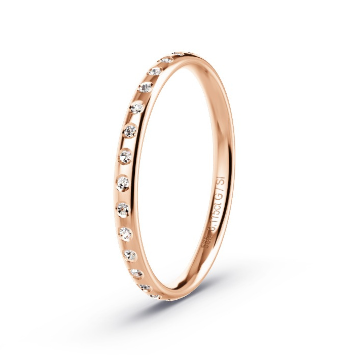 Memoirering Rosegoud - 0.115 ct Diamanten - Model N°4204