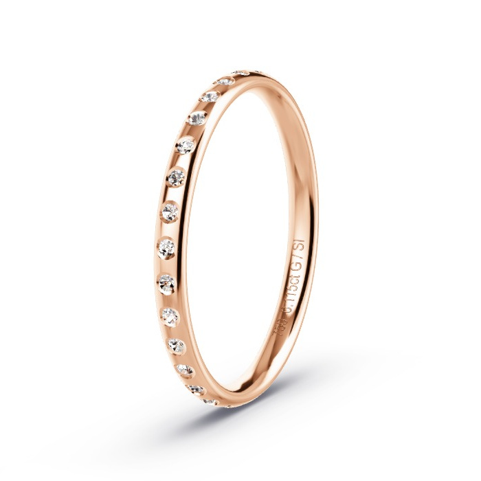 Memoirering Rosegoud - 0.115 ct Diamanten - Model N°4204