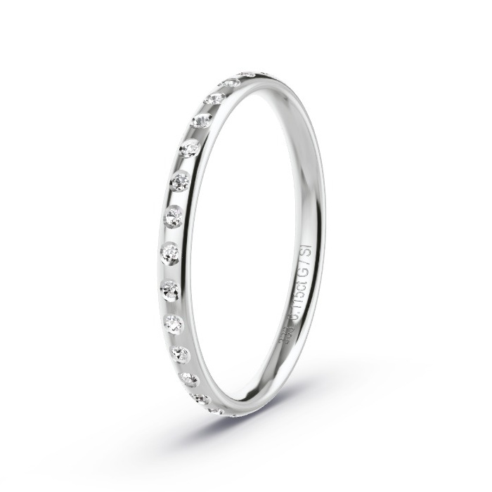 Memoirering Witgoud - 0.115 ct Diamanten - Model N°4204 Memoirering Witgoud - 0.115 ct Diamanten - Model N°4204